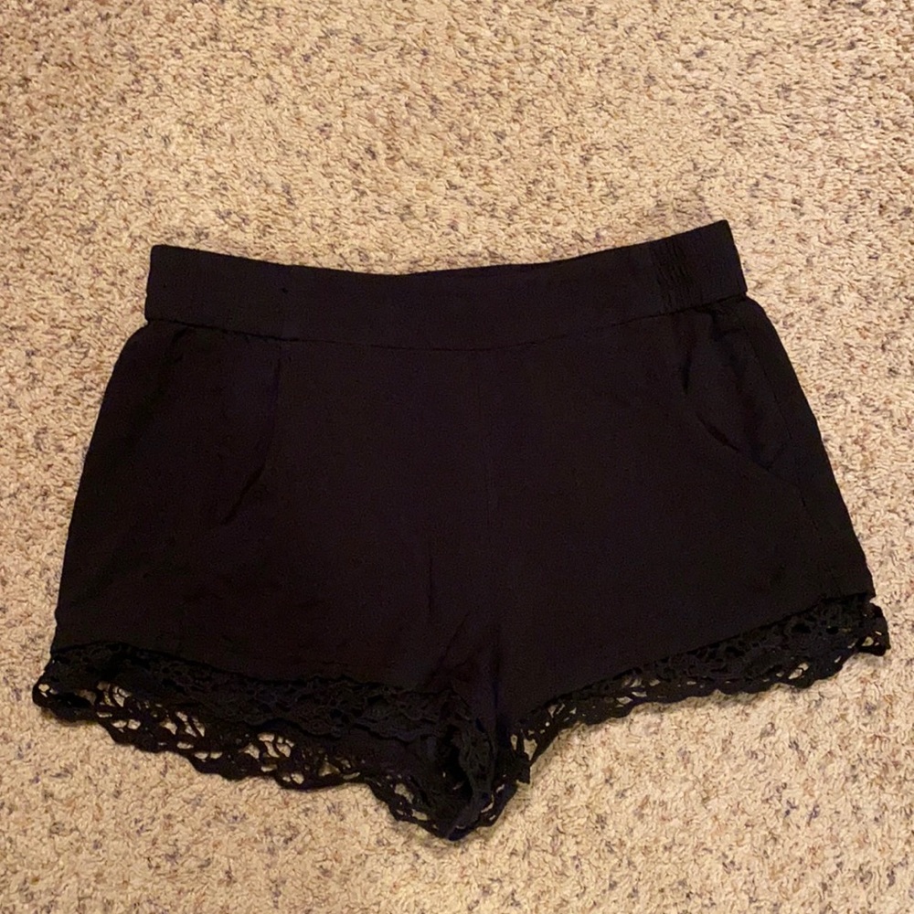 Express lace trim shorts.